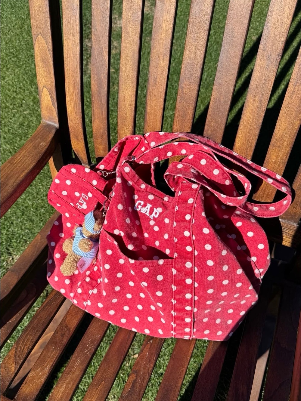 GAP Red with White Polka Dot Tote